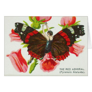 Chica negro y rojo de la mariposa