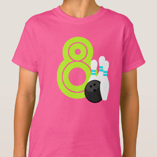 Chica Neon Bowling Camisa de cumpleaños
