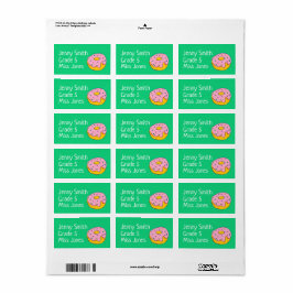 Chica nombres de rosquero rosado etiquetas de libr