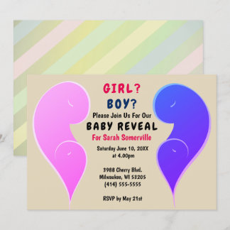 Chica o niño bebé revela la invitación de fiesta