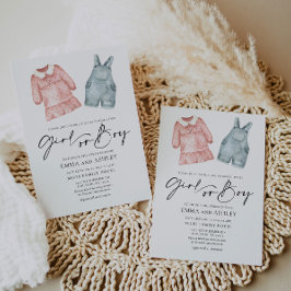 Chica o ropa de niño género revelar invitación