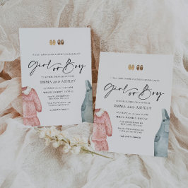 Chica o ropa de niño género revelar invitación