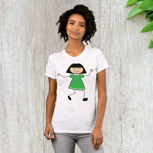 Chica Palo Con Vestido Verde Mujer Camiseta