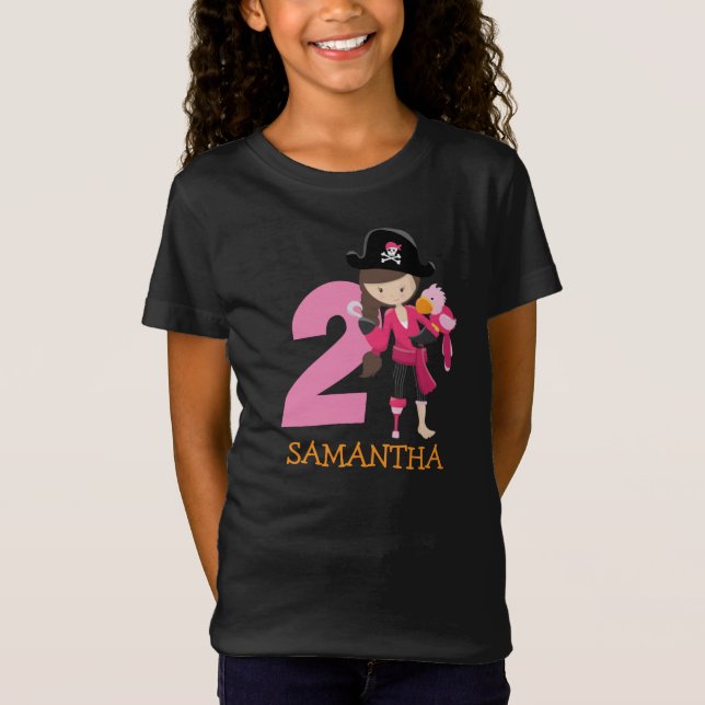 Chica Parrot 2.º fiesta de cumpleaños camiseta pir (Anverso)