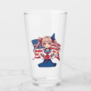 CHICA patriótico de anime de Estados Unidos
