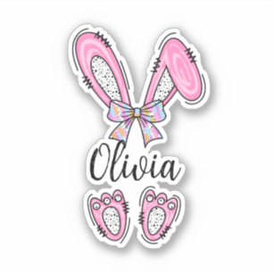 Chica  Pegatina conejito de Pascua