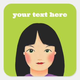 Chica Pegatina cuadrado