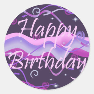 Chica Pegatina Feliz Cumpleaños