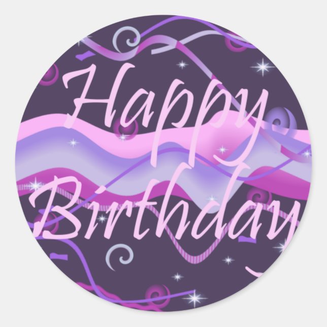Chica Pegatina Feliz Cumpleaños (Anverso)