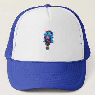 Chica pelo azul sombrero