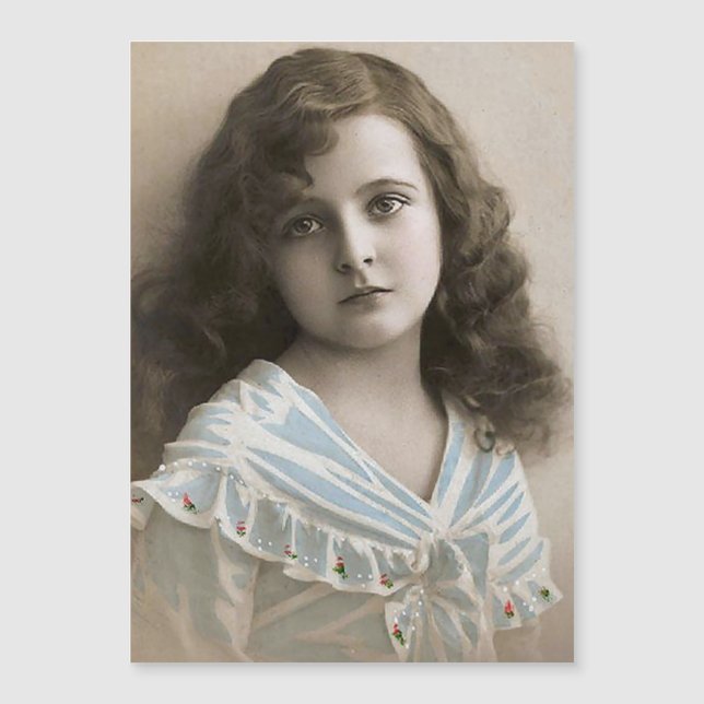 Chica pensativo del vintage (Anverso)