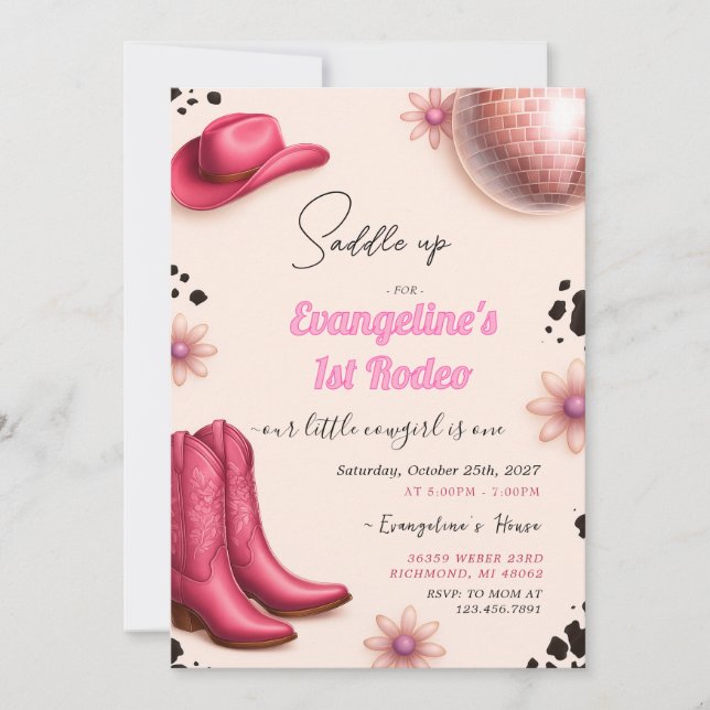 Chica personal 1ª Invitación al cumpleaños de Rode (Anverso)