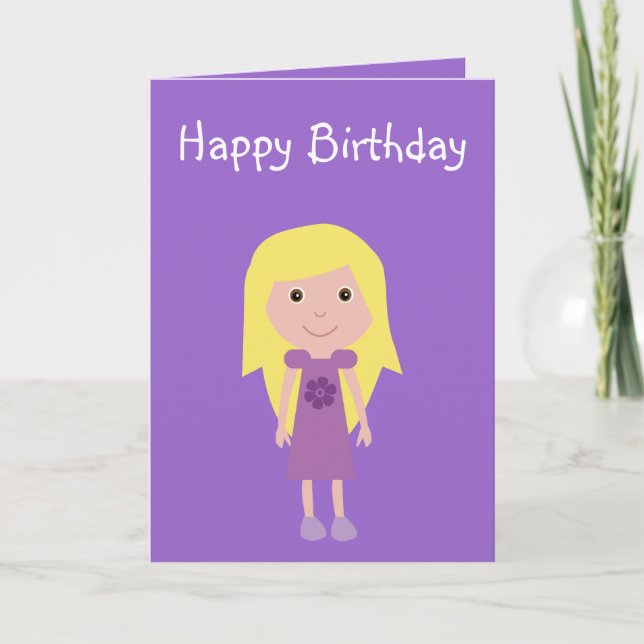 Chica personalizado Cuto Tarjeta de cumpleaños ide (Anverso)