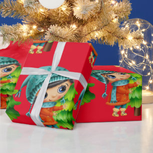 Chica Personalizado de navidades con papel para en