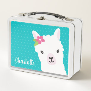 Chica personalizado trullo floral de la alpaca de