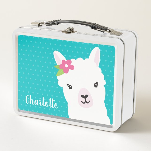Chica personalizado trullo floral de la alpaca de (Anverso)