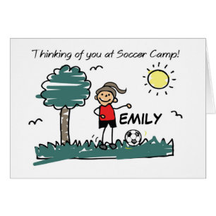 Chica Personalizar nombre Soccer Camp Stick Figura