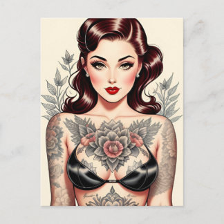 CHICA PIN UP con Tatuajes POSTAL