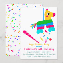 Chica Piñata VI Invitaciones de cumpleaños