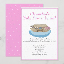 Chica Pink Noah Ark Baby Shower por invitación por