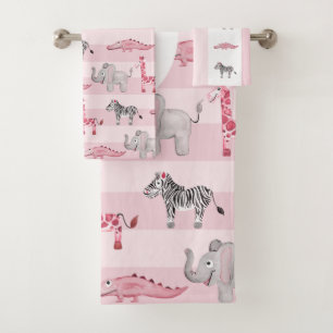 Chica Pink Safari Animal Pattern & Name Kids