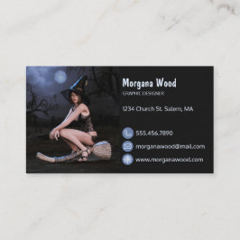 Chica Pinup de Halloween en tarjeta de presentació