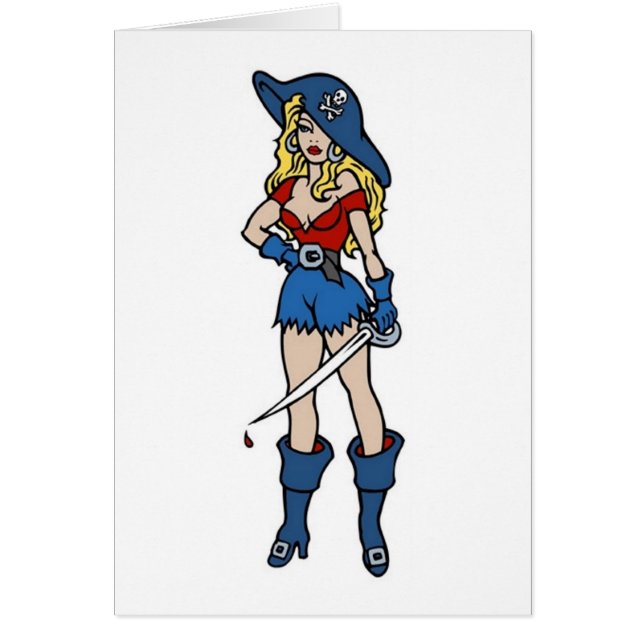 Chica pirata ventilado con daga y gotas de sangre  (Frente)