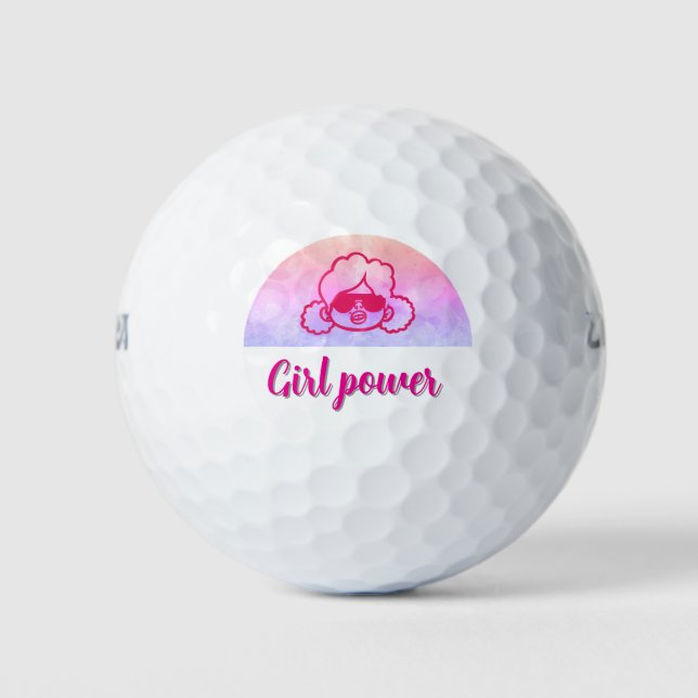 Chica power divertida bola de golf (Anverso)