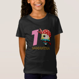 Chica Primer cumpleaños fiesta pirata camiseta