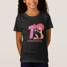 Chica Primer fiesta de cumpleaños sirena camiseta