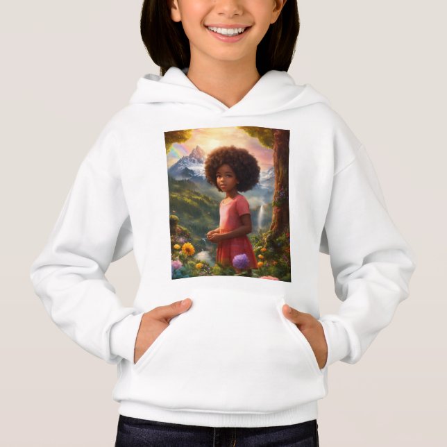 Chica Pullover Hoodie mirando bonito (Anverso)