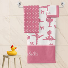 Chica Purpurina Rosa Ballerina Pattern Baño
