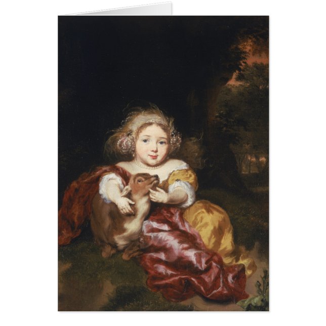 Chica que acaricia un cervatillo (Frente)