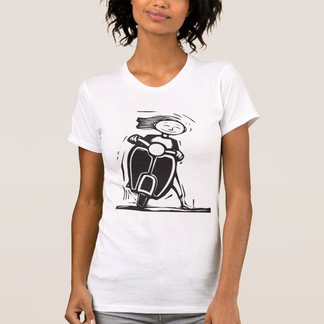 Chica que monta una camiseta para mujer de la (Anverso)