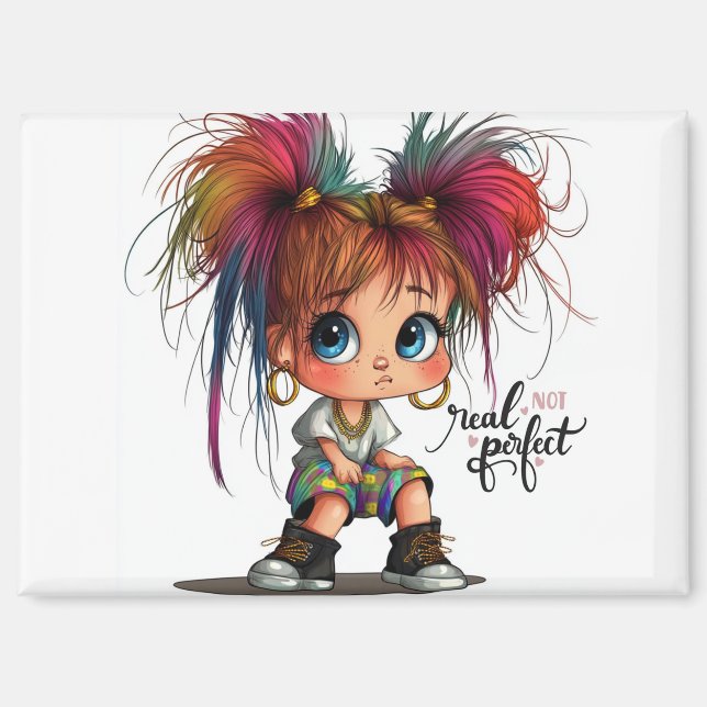 Chica Quirky Real No Imán Perfecto (Anverso)
