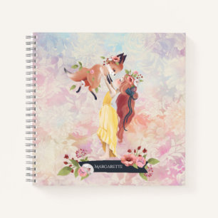 Chica Redhead y Ilustracion Fox de bebé diario