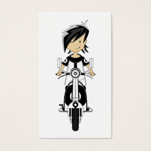 Chica retro de la MOD en señal de la vespa