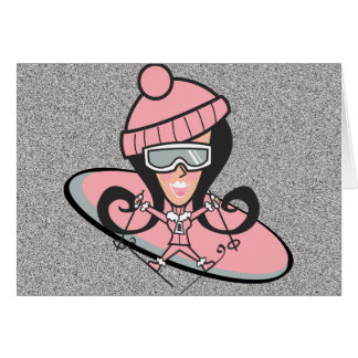 Chica retro del esquí