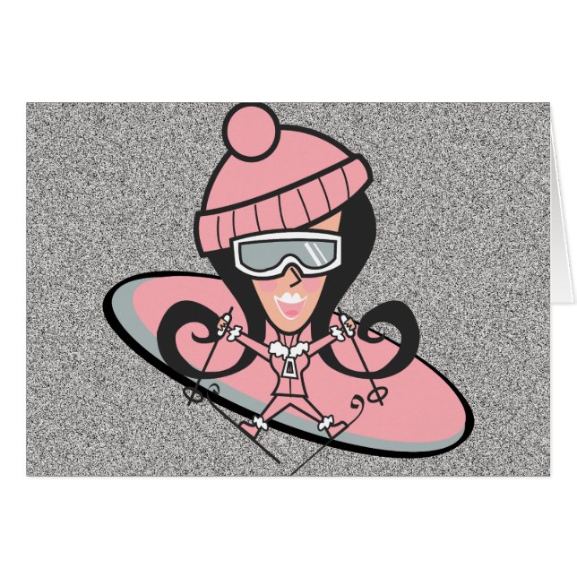 Chica retro del esquí (Anverso (Horizontal))
