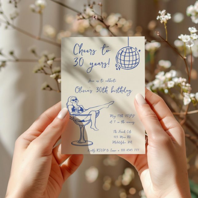 Chica retro en la invitación a la fiesta de cumple (Subido por el creador)