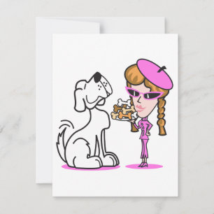 chica retro y perro mascota