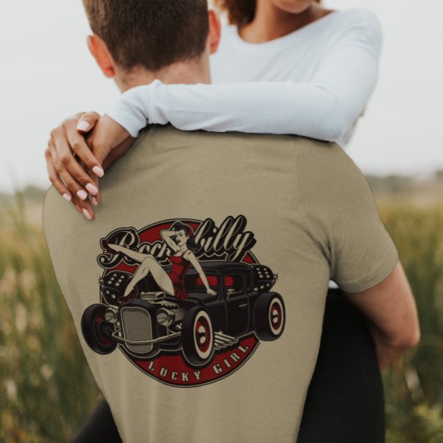 chica Rockabilly Pin-Up Hot Rod | Camiseta masculi (Subido por el creador)