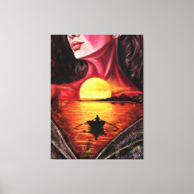 Chica Romántico Sunset  Canvas Imprimir - Arte de  (Anverso)
