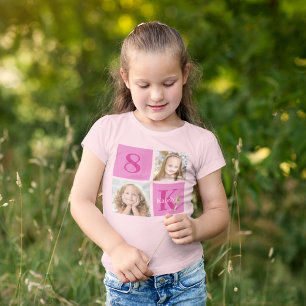 Chica Rosa Cute Personalizado de Collage de fotos