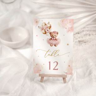 Chica rosa Cute Teddy Bear Baby Shower