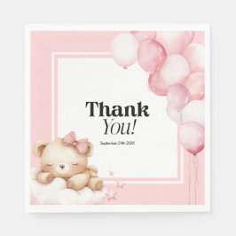 Chica rosa de la servilleta de papel Baby Shower