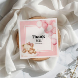 Chica rosa de la servilleta de papel Baby Shower