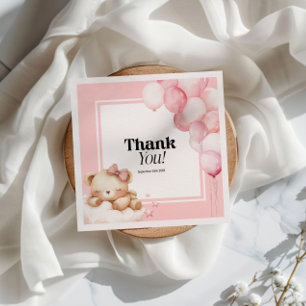 Chica rosa de la servilleta de papel Baby Shower