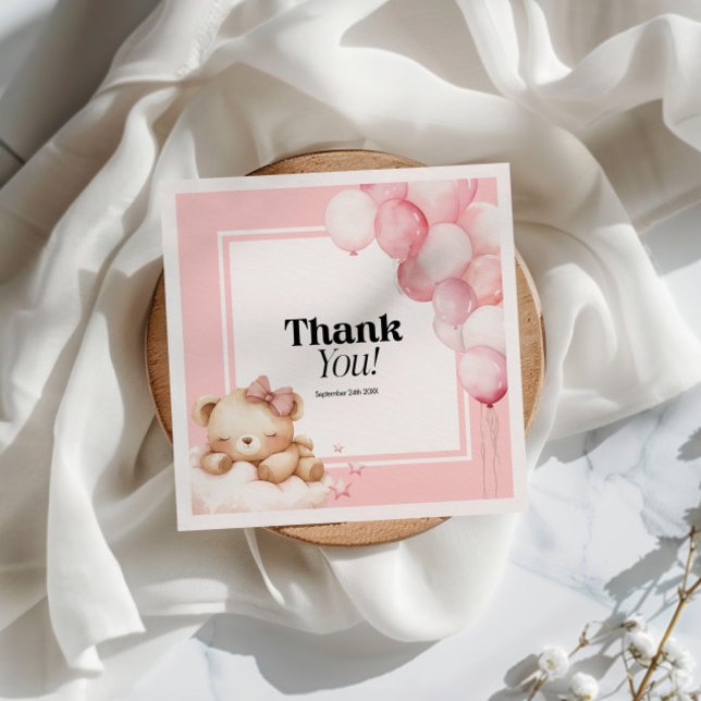 Chica rosa de la servilleta de papel Baby Shower (Subido por el creador)