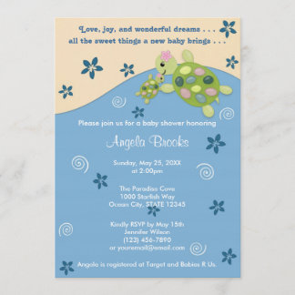 Chica rosa de la TRC Reef Baby Shower Invitación d